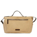 Borsone da Viaggio THE BRIDGE linea Igor in Tessuto Cerato Beige e Pelle Testa di Moro