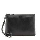 Pochette Unisex GIANNI CONTI linea Lillie in Pelle Martellata Nera