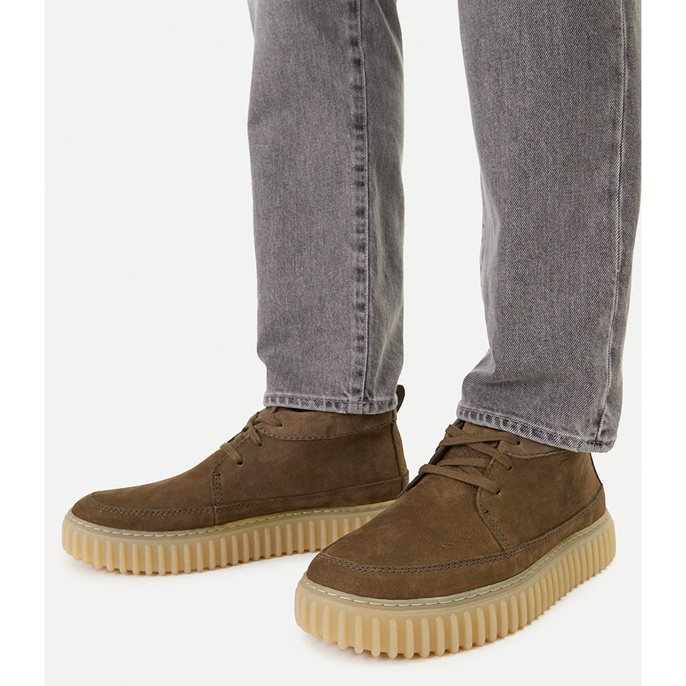 Stivaletto Uomo CLARKS linea Torhill LaceHi in Nabuck Khaki