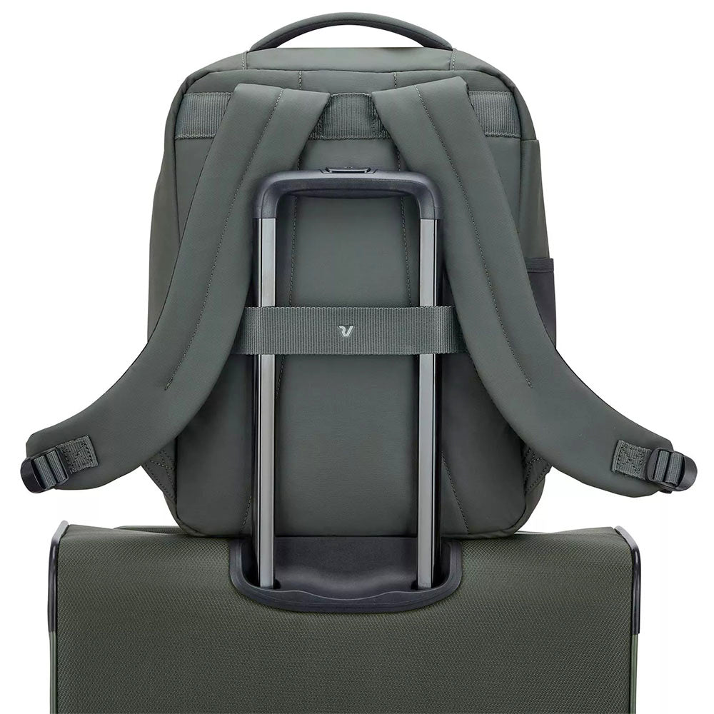 Zaino da Viaggio Underseat con Sacca Sottovuoto RONCATO linea Wanderline in Tessuto Gommato Verde Militare