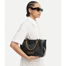 Women's Medium Tote Bag LIU JO in Mocha with Decorative Chain