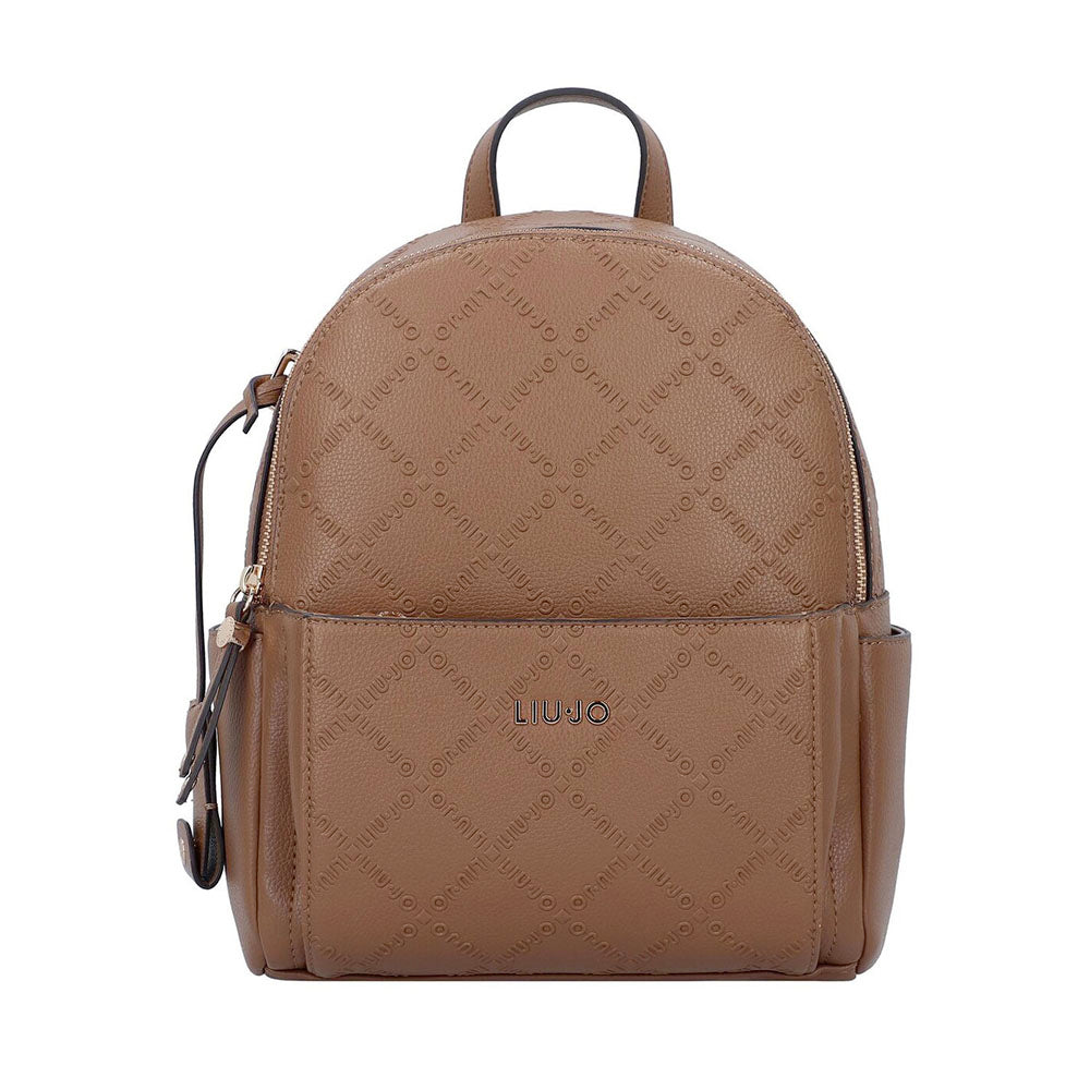 Zaino Donna LIU JO Better Marrone con Logo in Rilievo All Over
