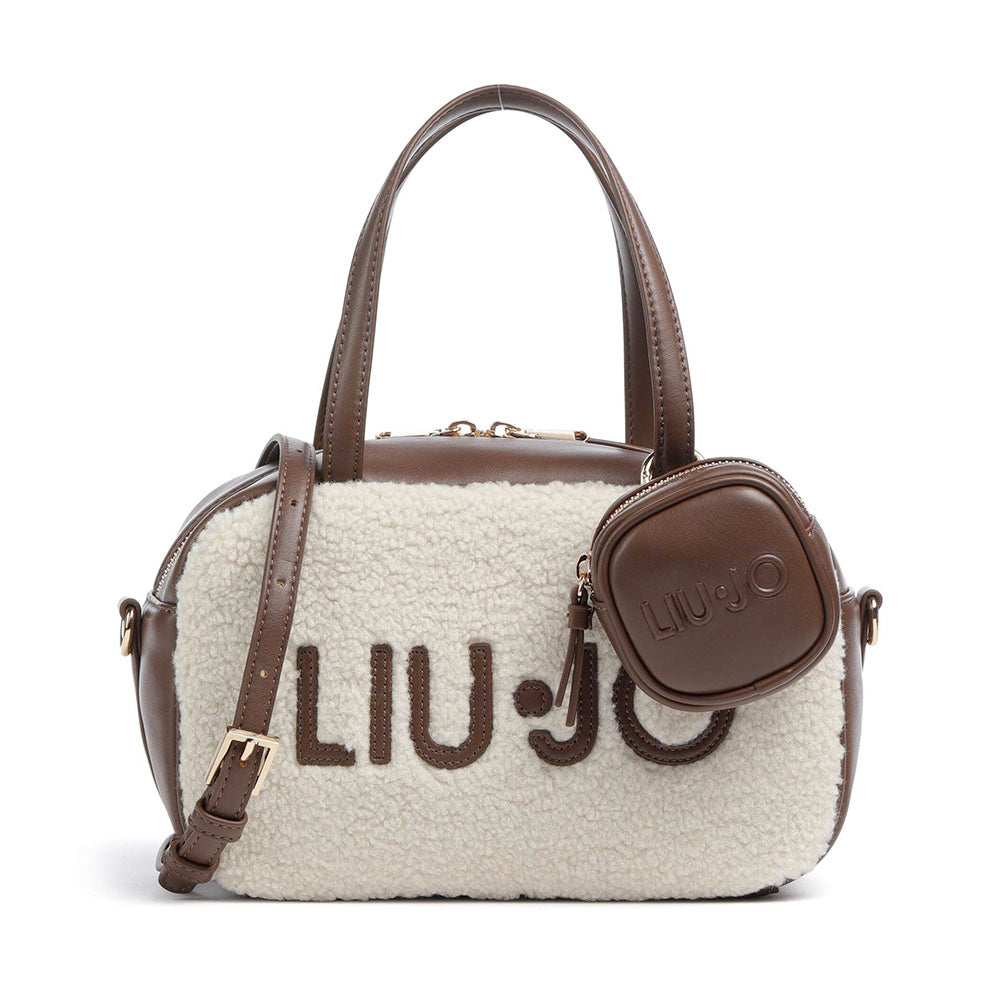 Bauletto Donna a Mano Small LIU JO in Tessuto effetto Teddy color Crema