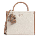 Borsa Donna a Mano Small LIU JO in Tessuto effetto Teddy color Crema