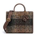 Borsa Donna a Mano Small LIU JO in Tessuto stampa Check Testa di Moro con Paillettes