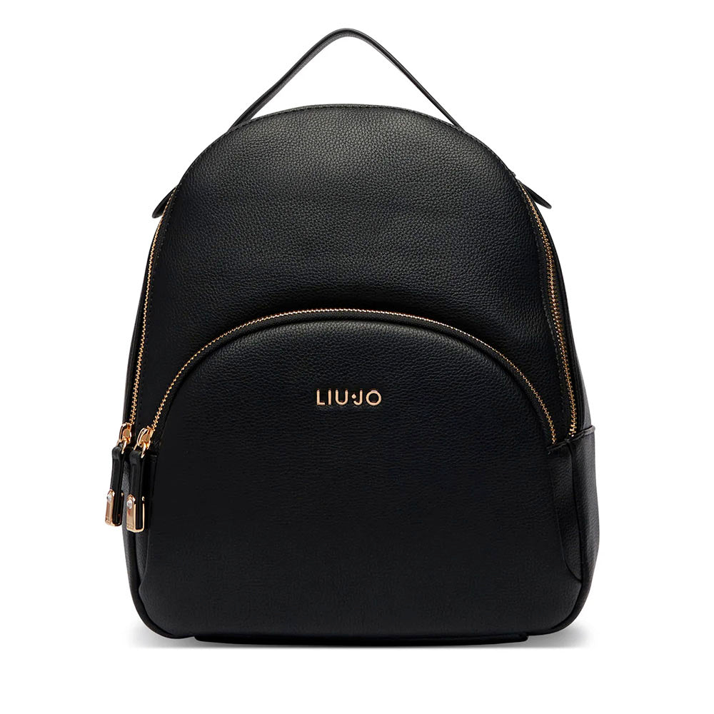 LIU JO Damenrucksack aus Kunstleder in schwarzer Kroko-Optik