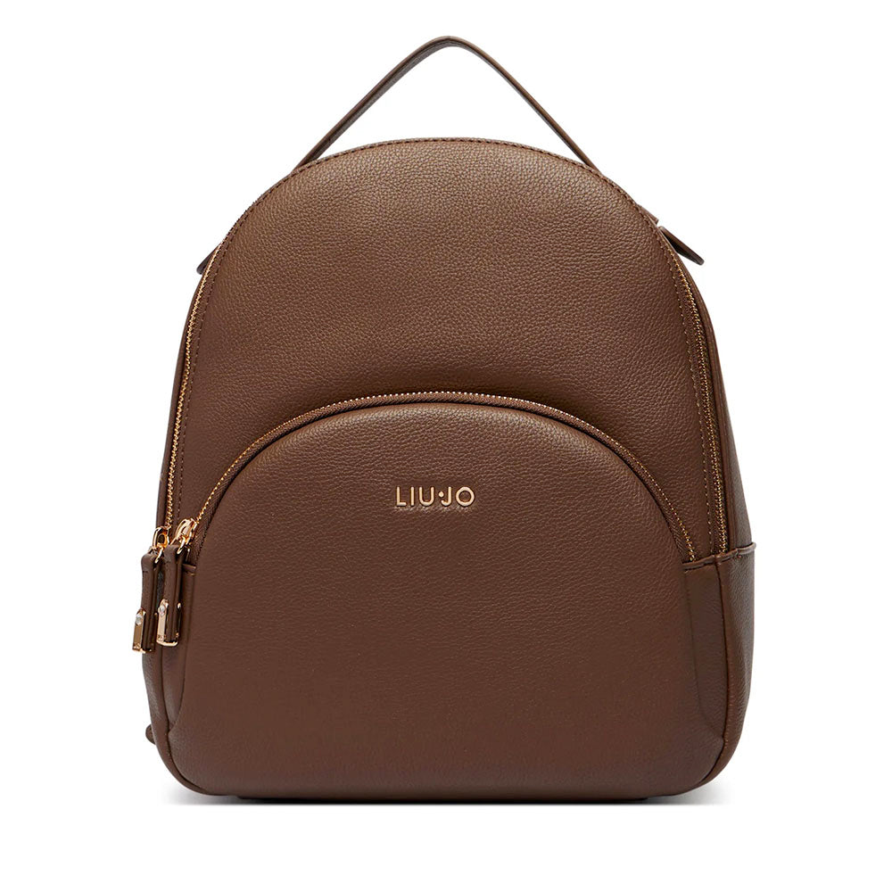 LIU JO Damenrucksack aus Kunstleder in brauner Kroco-Optik