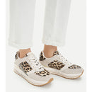 Sneakers Platform Donna LIU JO Maxi Wonder 91 in Suede Beige con Inserti stampa Animalier