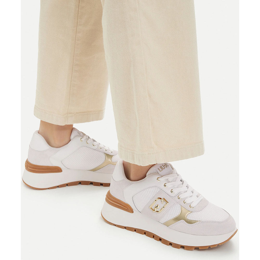 Sneakers Platform Donna LIU JO Amazing 43 Bis in Suede e Mesh Bianco