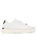 Sneakers Donna LIU JO Kiki 01 in Pelle Bianca con Inserti Laminati Oro