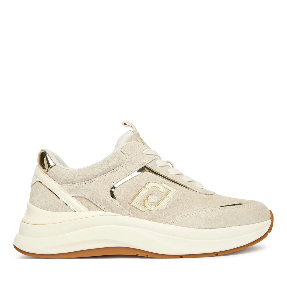 Sneakers Donna LIU JO Stardust 01 in Suede e Vernice color Latte