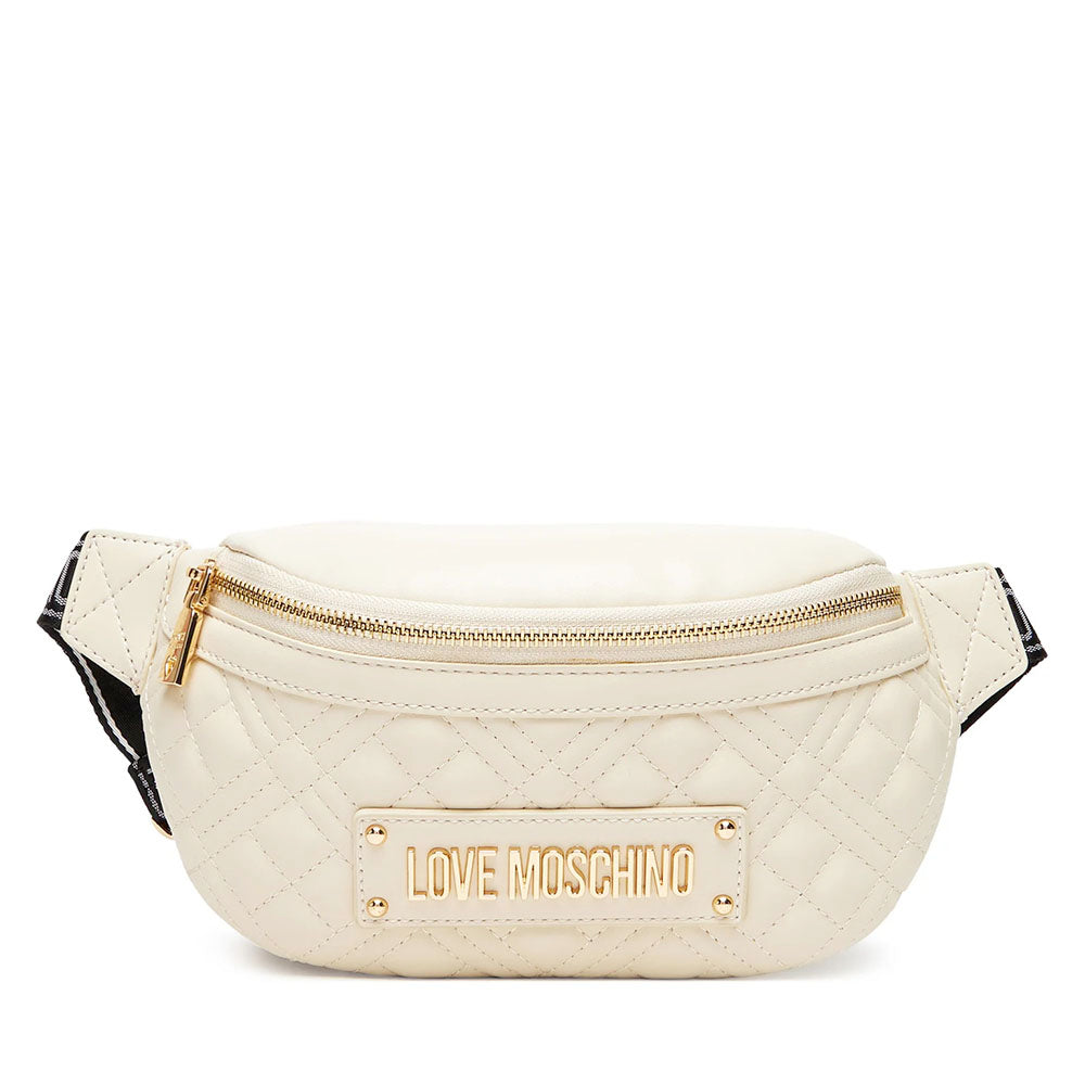 Marsupio Trapuntato LOVE MOSCHINO linea Lettering Logo Avorio