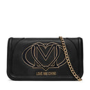 Damen-Clutch mit Umhängeriemen LOVE MOSCHINO in Schwarz mit Maxi-Logo