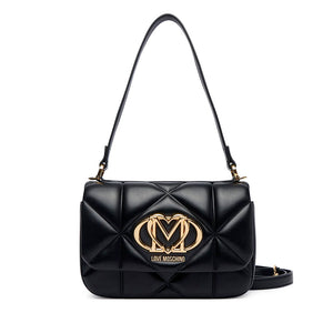 LOVE MOSCHINO Women's Black Embossed Shoulder Bag