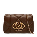 Clutch Trapuntata con Tracolla LOVE MOSCHINO linea Embossed Marrone