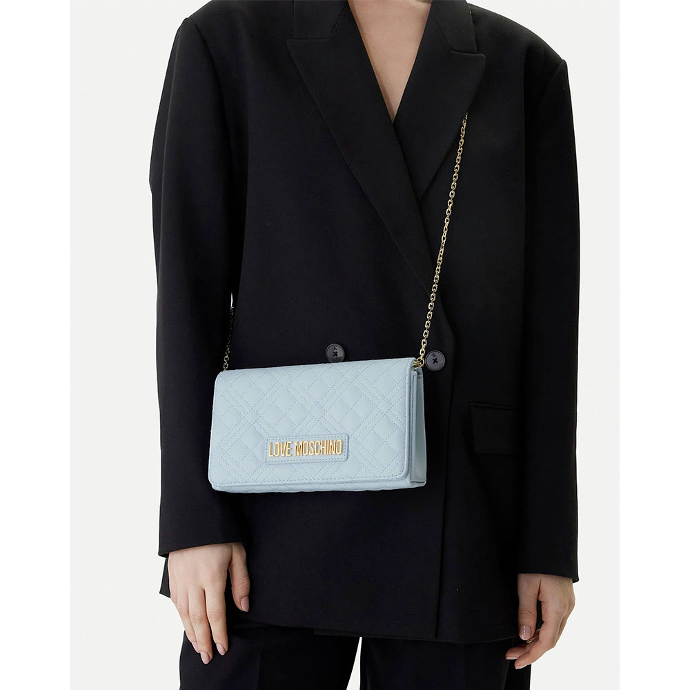 Clutch Donna con Tracolla LOVE MOSCHINO linea Smart Daily Quilted Celeste