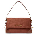 Borsa Donna a Spalla LOVE MOSCHINO linea Signature Zip in Velour color Cuoio