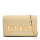 Damen-Clutch mit Umhängeriemen LOVE MOSCHINO Modell Smart Daily Bag Lettering Logo in Creme