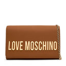 Damen-Clutch mit Umhängeriemen LOVE MOSCHINO Modell Smart Daily Bag Lettering Logo in Cognac