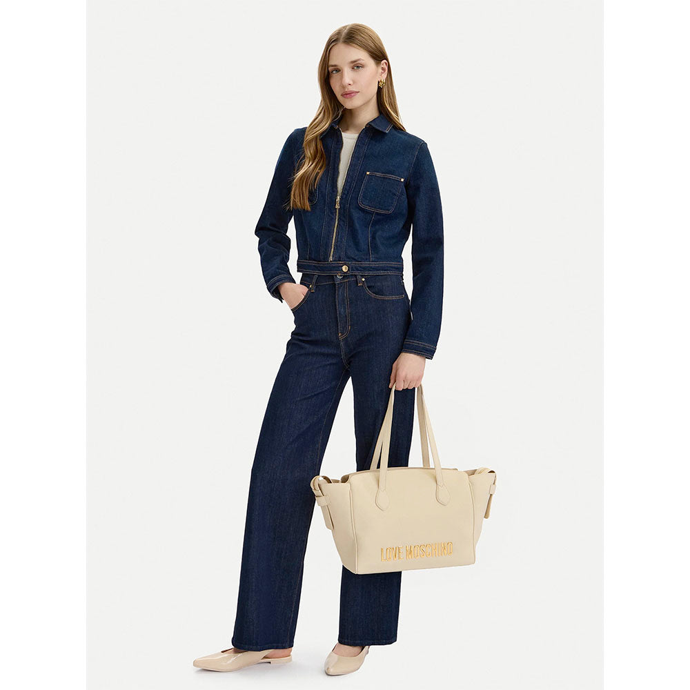 Shopping Bag Donna con Pochette LOVE MOSCHINO linea Bold Bag Avorio