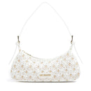 Damen-Schultertasche LOVE MOSCHINO Modell Daisy aus Kunstleder und Bast in Weiß