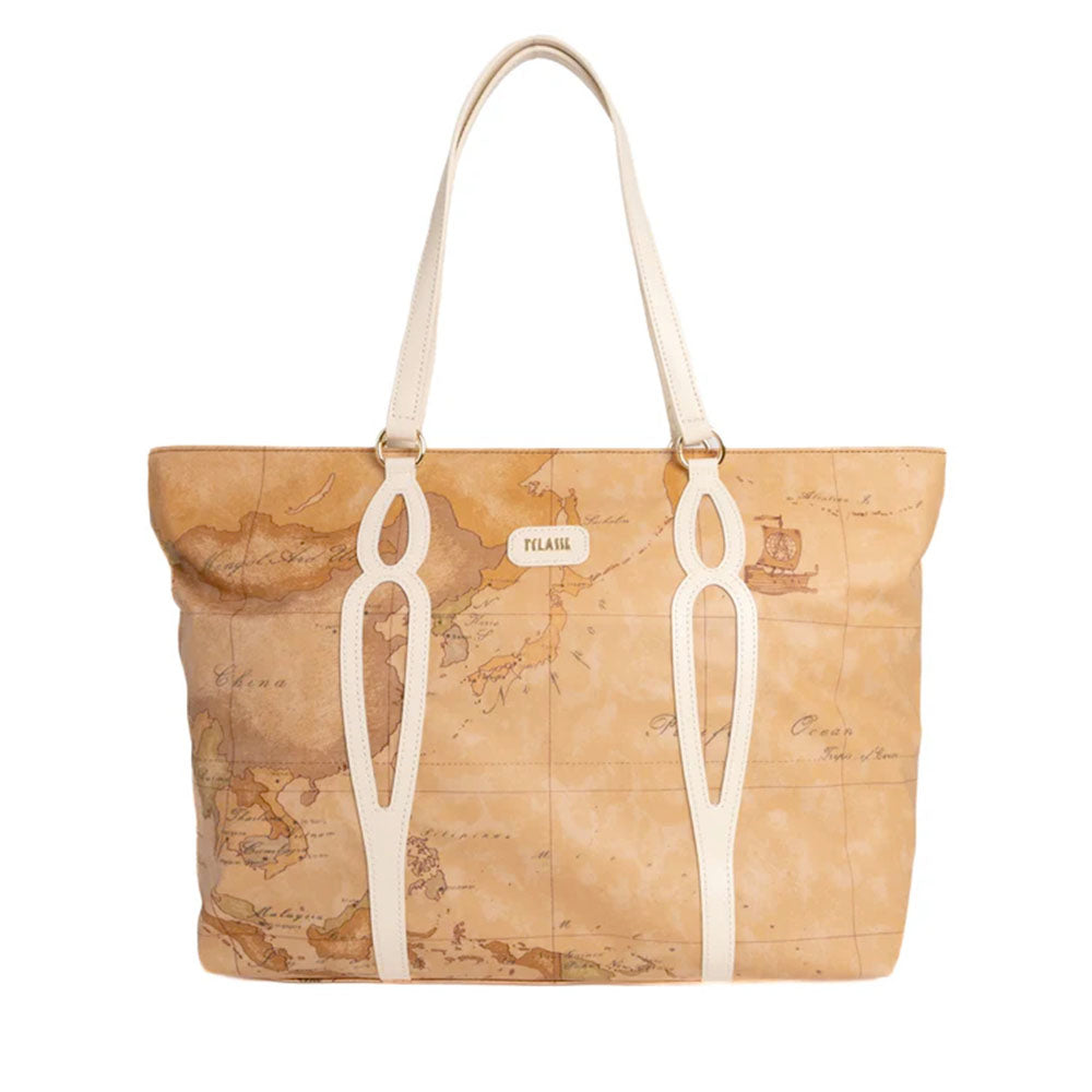 Shopping Bag Donna 1A Classe Alviero Martini linea Soft Petals in Tessuto Soft Geo Classic e Avorio LE53