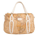 Damen-Henkeltasche 1A Classe ALVIERO MARTINI Modell Soft Petals aus Soft Geo Classic Stoff in Elfenbein - LE57