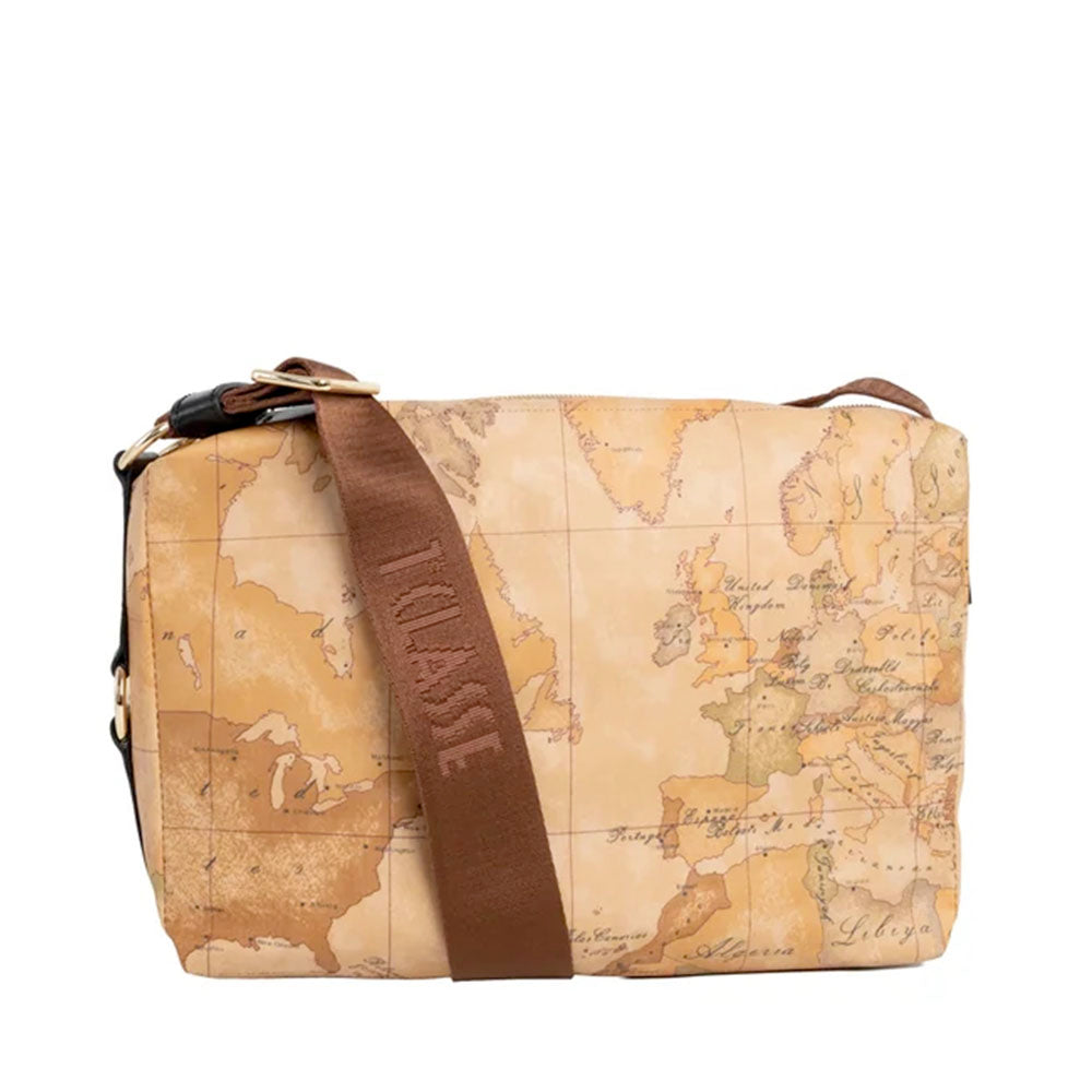 Borsa Donna a Tracolla 1A Classe Alviero Martini linea Soft Ranch in Tessuto Soft Geo Classic e Nero LG05