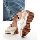 Damen-Sneaker NEW BALANCE 327 aus Technikstoff und Wildleder in Beige