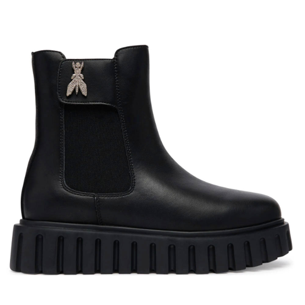 Stivaletti Beatles PATRIZIA PEPE Girl linea Fly Zeppa in Pelle Nera