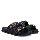 Ciabatte Doppia Fascia PATRIZIA PEPE Girl linea Fly Sandal in Ecovitello Intrecciato Nero