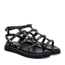 Sandali Donna PATRIZIA PEPE Girl linea Fly Micro Alto in Eco Nappa Nera con Borchie