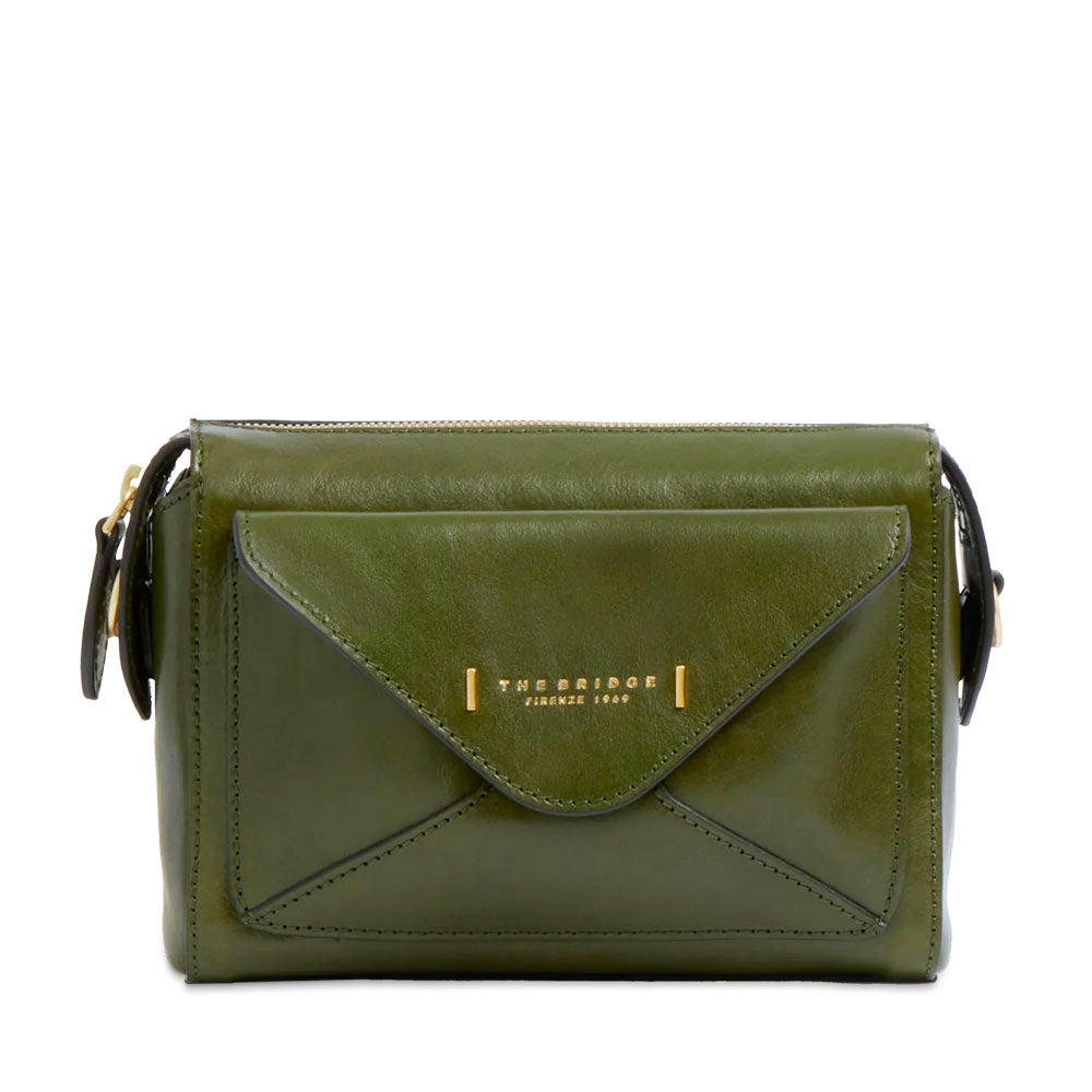 Borsa Donna a Tracolla THE BRIDGE linea Frida in Pelle Verde Maggiorana