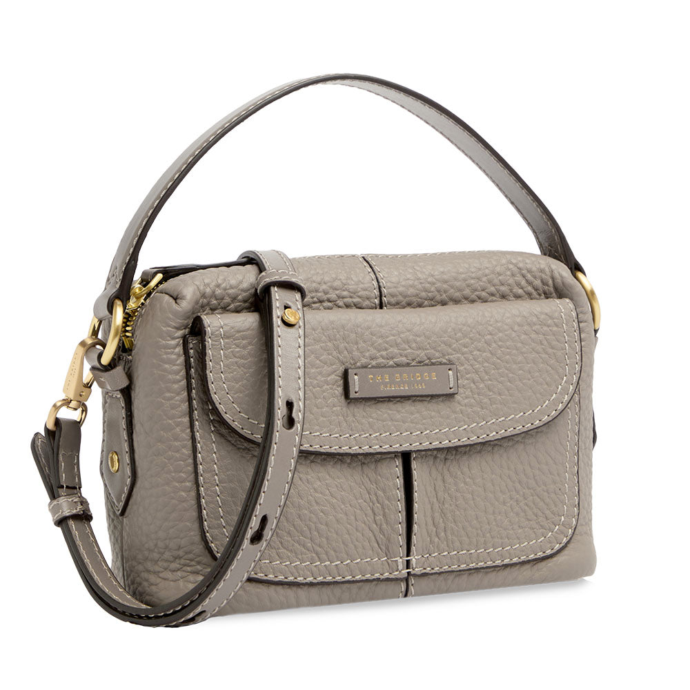 Borsa Donna a Tracolla THE BRIDGE linea Martina in Pelle Greige