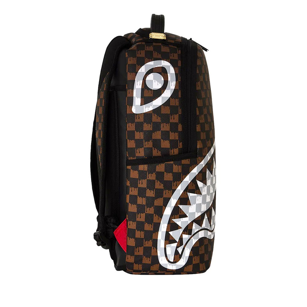 Zaino Unisex SPRAYGROUND stampa Brown and Cream Drip Check Shark
