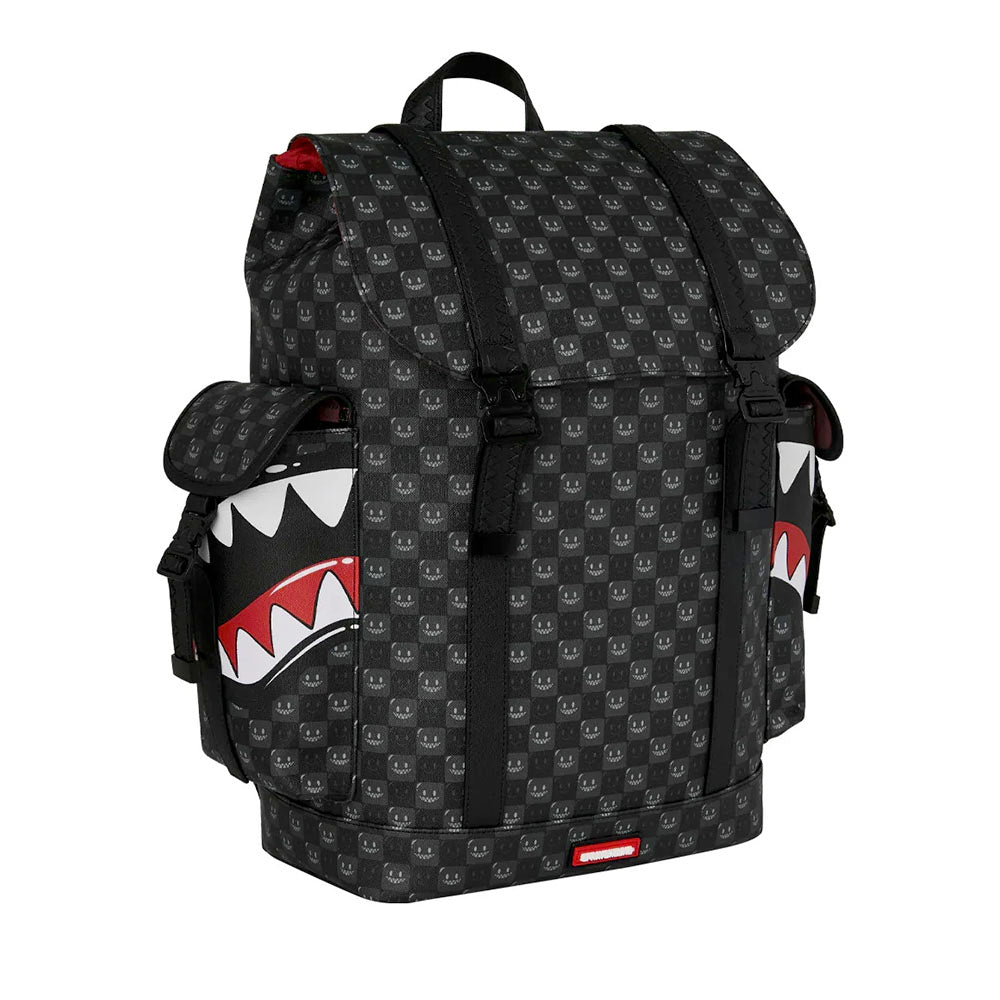 Zaino Unisex SPRAYGROUND stampa Sharks in Paris WTF Bubbly Black Check Monte Carlo