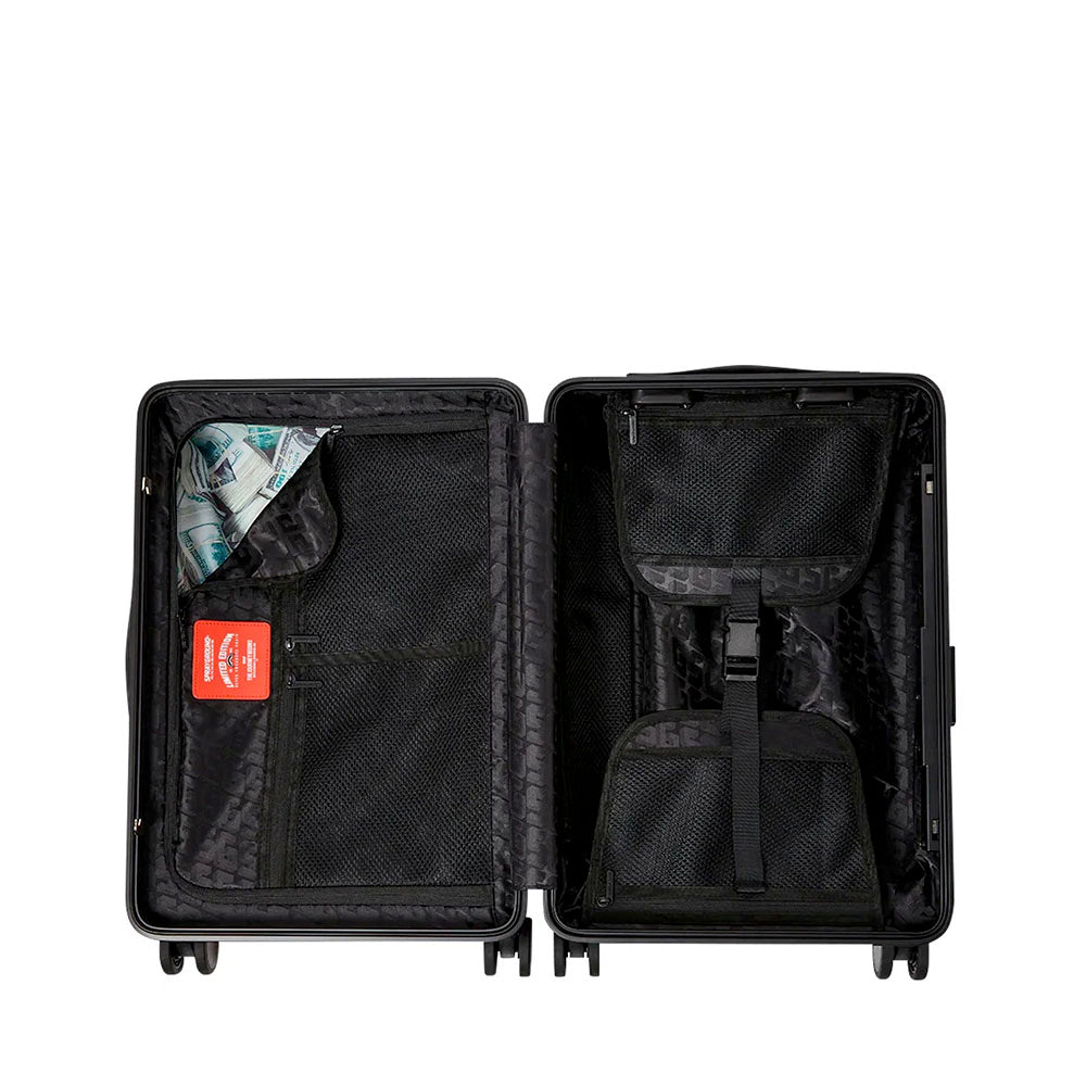 Trolley Cabina Rigido 4 Ruote SPRAYGROUND stampa Sharks in Paris WTF Bubble Brown Check
