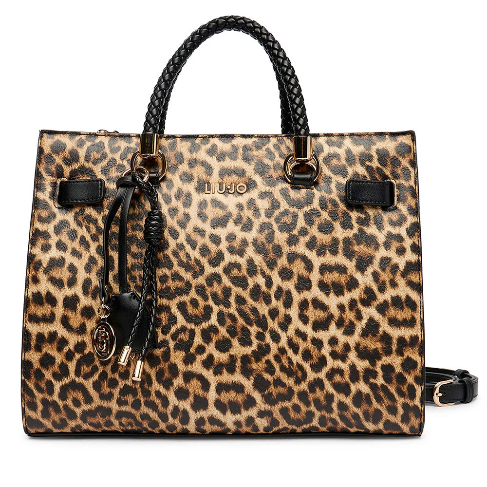Borsa Donna a Mano Media LIU JO stampa Animalier con Charm