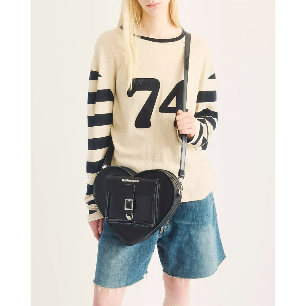 Borsa Donna a Cuore DR. MARTENS linea Kiev in Pelle Smooth Nero
