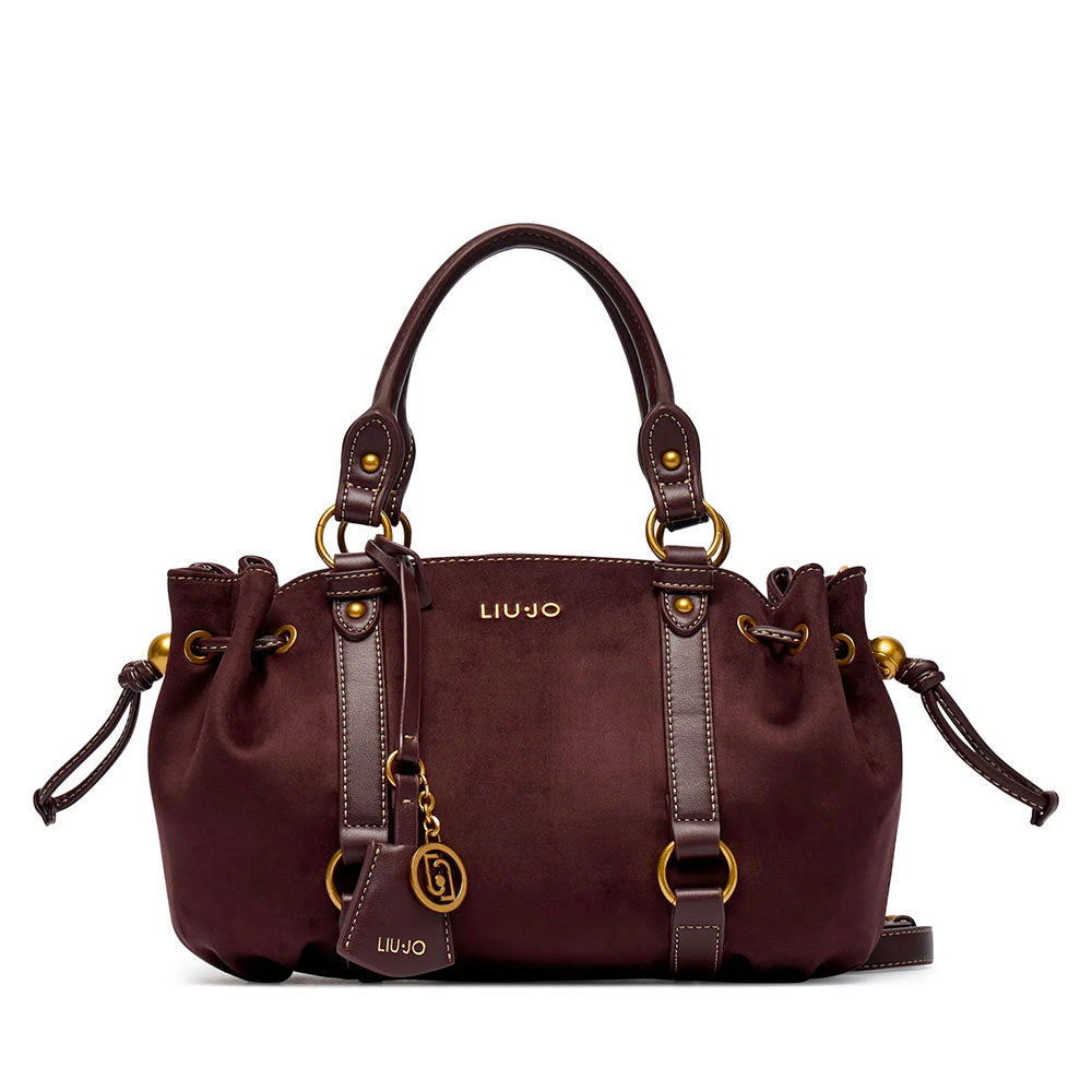 Bauletto Donna a Mano LIU JO in Tessuto effetto Camoscio color Melanzana