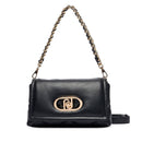 Borsa Donna a Spalla LIU JO linea La Puffy Media in Eco Nappa Nera con Inserti Trapuntati