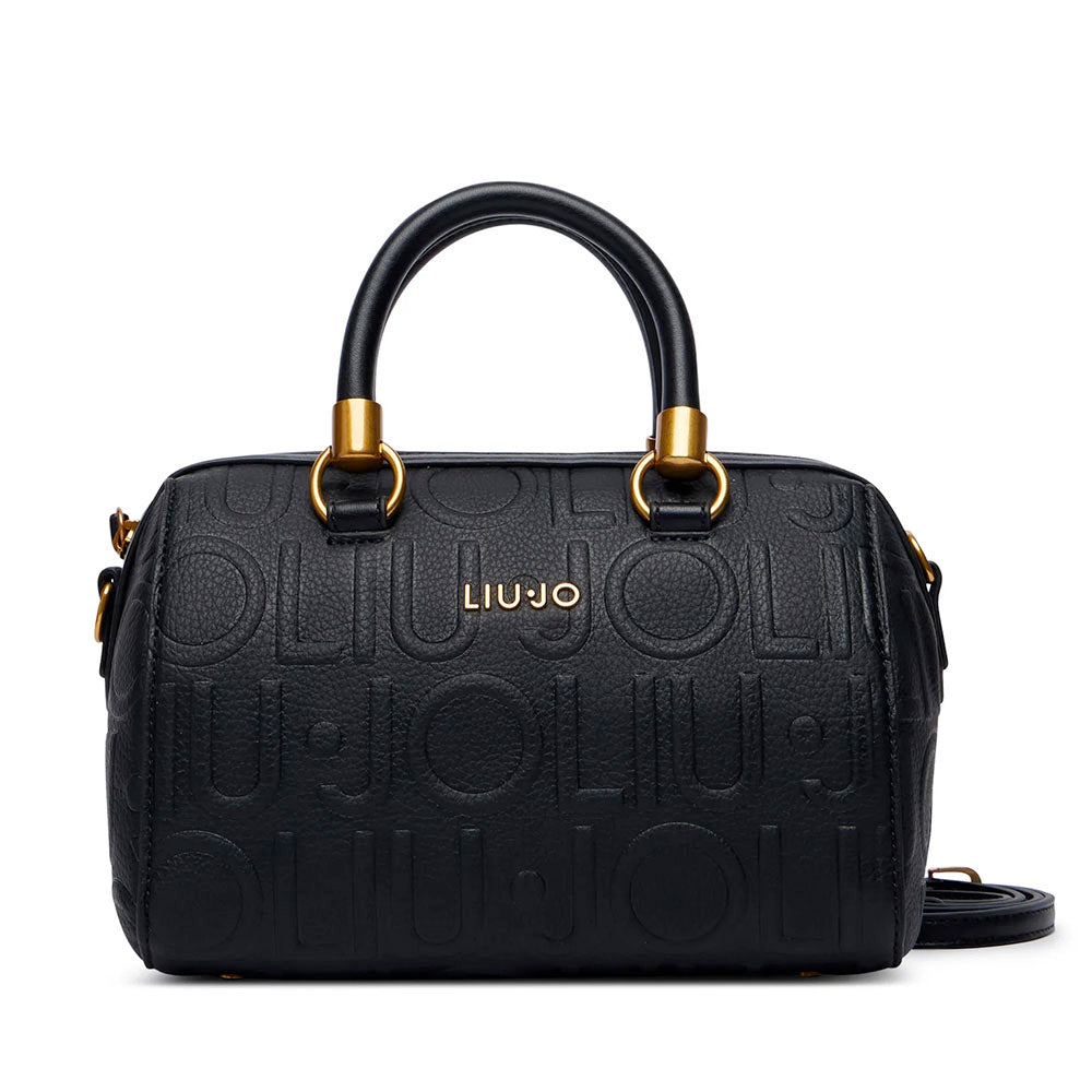 Bauletto Donna a Mano Small LIU JO in Ecopelle Nera con Logo Embossed