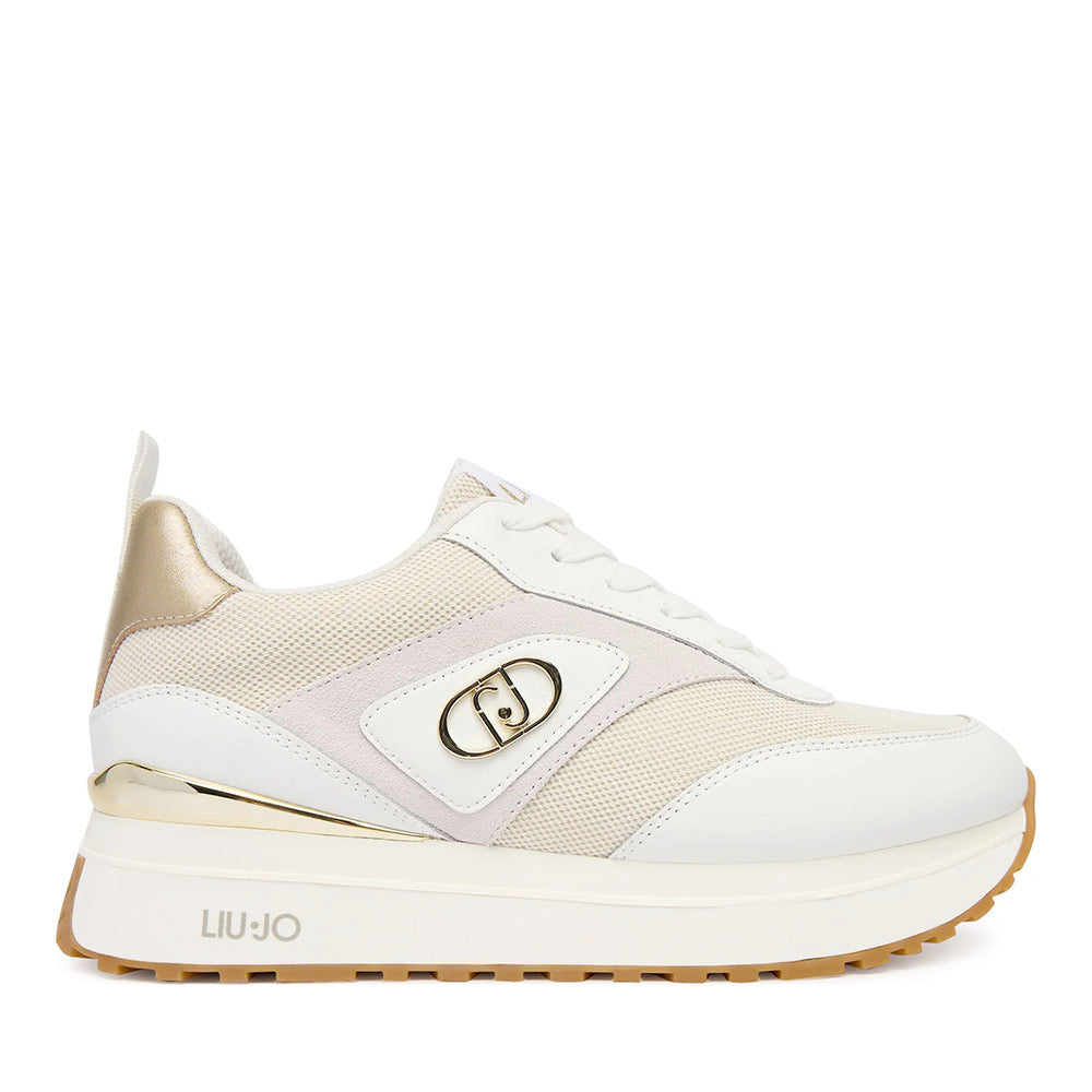 Sneakers Platform Donna LIU JO Maxi Wonder 97 Bis in Pelle e Canvas Bianco