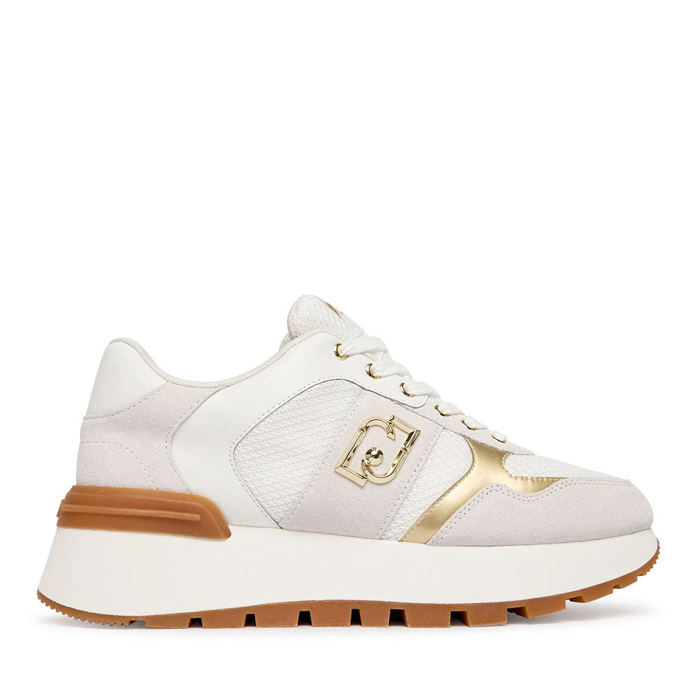 Sneakers Platform Donna LIU JO Amazing 43 Bis in Suede e Mesh Bianco