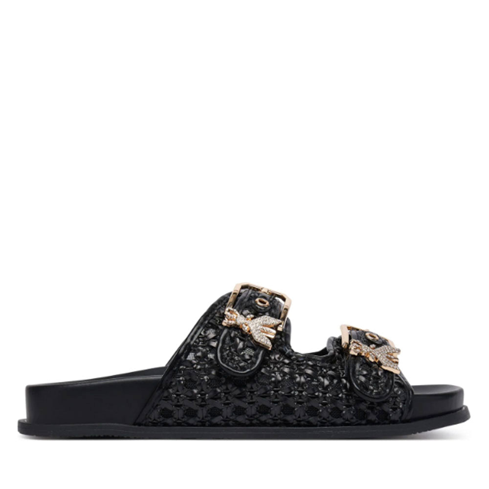 Ciabatte Doppia Fascia PATRIZIA PEPE Girl linea Fly Sandal in Ecovitello Intrecciato Nero