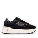 Sneakers Running PATRIZIA PEPE Girl linea Fly Run in Pelle e Suede Nero Platino