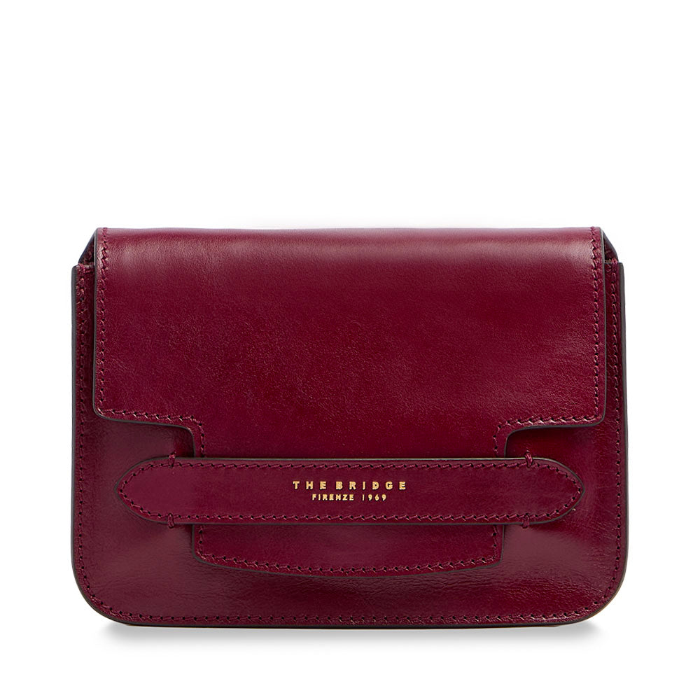 Borsa Donna a Tracolla Media THE BRIDGE linea Lucrezia in Pelle Rosso Barolo