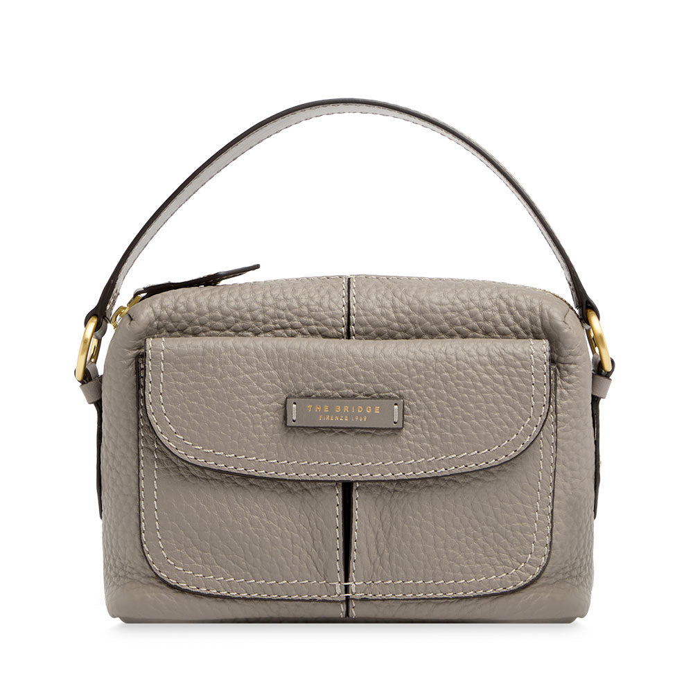 Borsa Donna a Tracolla THE BRIDGE linea Martina in Pelle Greige