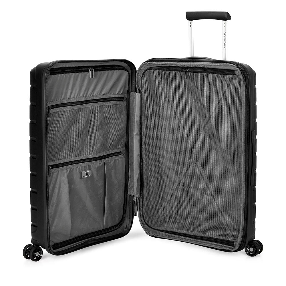 Trolley Rigido Medio Espandibile 4 Ruote RONCATO Linea B-Flying colore Nero