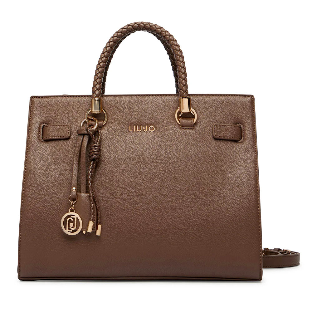Borsa Donna a Mano Media LIU JO in Ecopelle Bottalata Marrone Scuro
